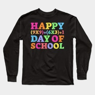 Math Formula 100 Days Of School Teacher 100Th Day Kids Long Sleeve T-Shirt
